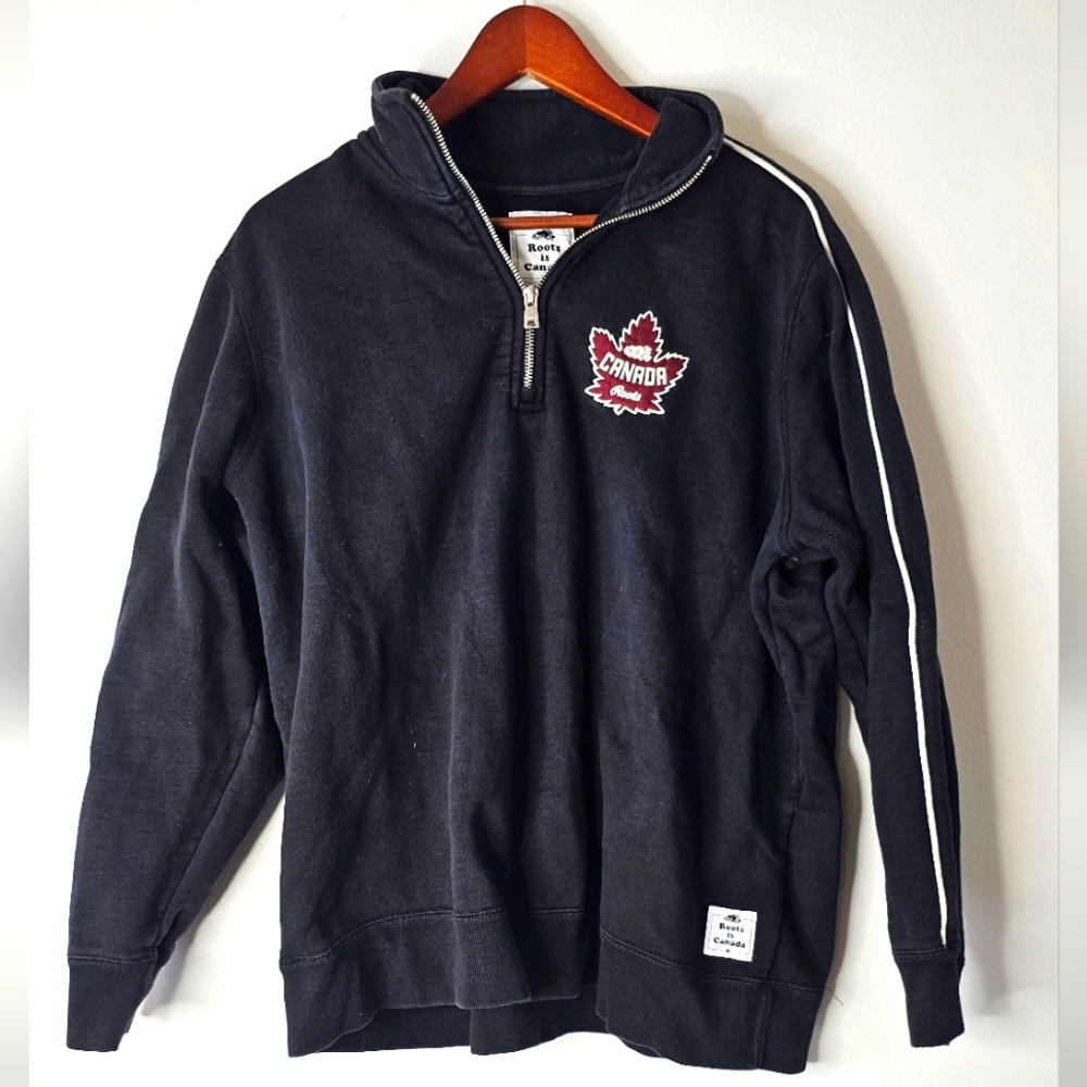 Roots Quater Zip Up Black Size XL